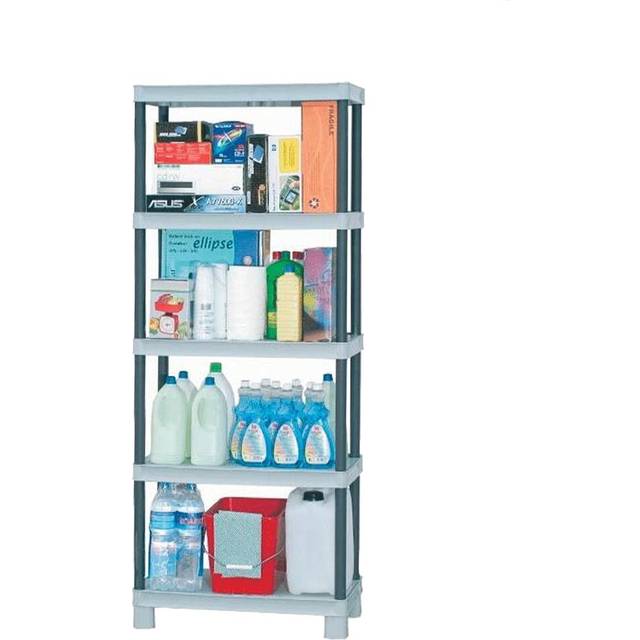 120 cm 4 Shelving Unit - Light Grey (120cm H X 70cm W X 35cm D)