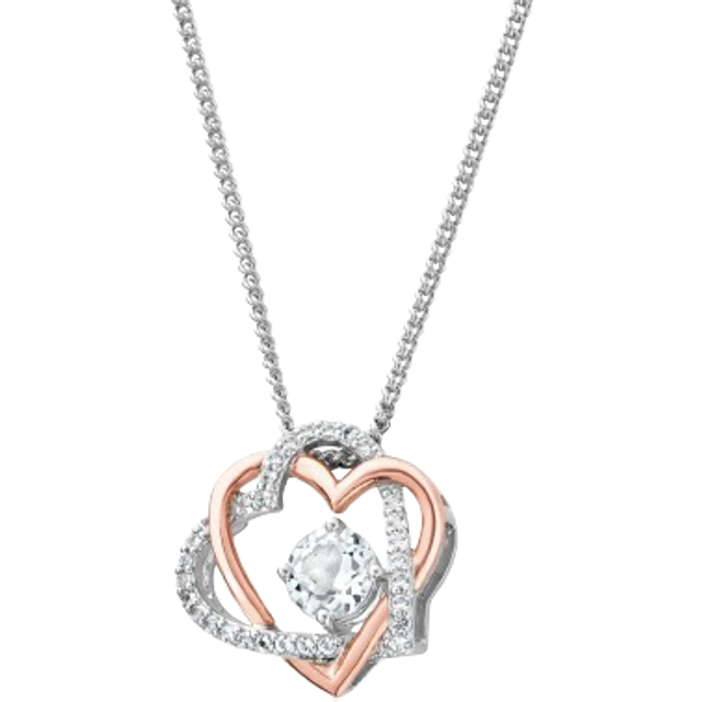Forever Yours Sterling Silver Heart Pendant with Topaz