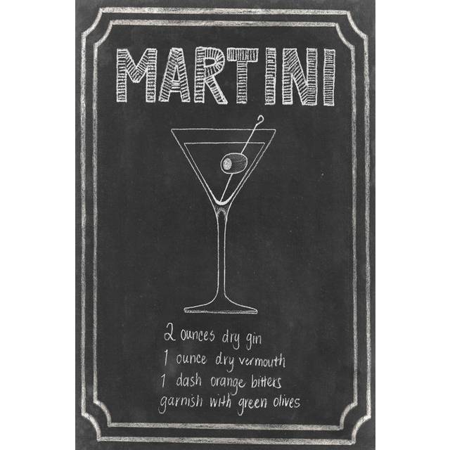 Chalkboard Cocktails III (91cm H x 61cm W x 3.8cm D)