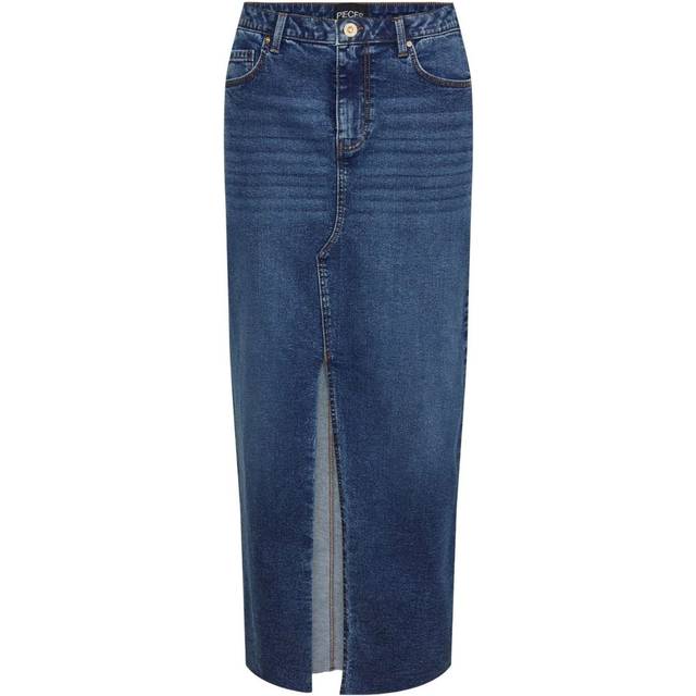 PIECES Kvinnlig jeanskjol PCJESSIE, Mellanblå denim, S