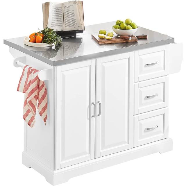 SoBuy FKW41-ST, Extendable Kitchen Island Kitchen Cabinet with Worktop