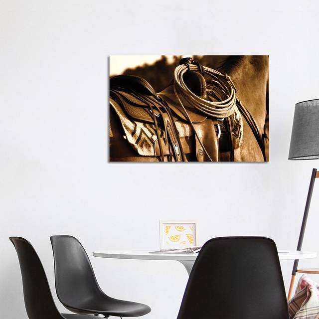 Western Saddle by Rhonda Thompson - Wrapped Canvas Art Prints (101.6 cm H x 66.04 cm W x 3.175 cm D)