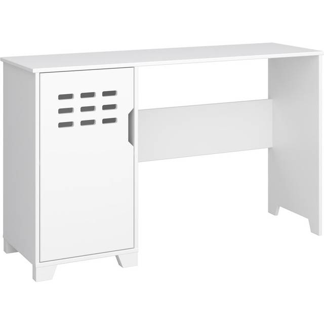 Brayden Studio Schwarz 123Cm W Rectangle Computer Desk with Cabinet White 175.5cm H X 123cm W X 39.5cm D