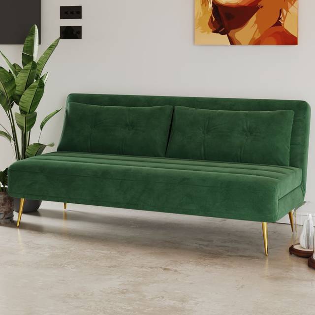 Pizzicato 146Cm Armless Sofa Bed - Green (79cm H X 146cm W X 81cm D)