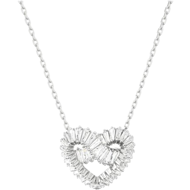 Swarovski Matrix Rhodium Plated Heart Crystal Pendant