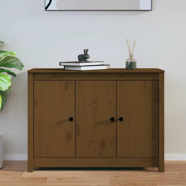 Portillo 100Cm Wide Pine Solid Wood Sideboard - Honey Brown (74cm H X 100cm W X 35cm D)