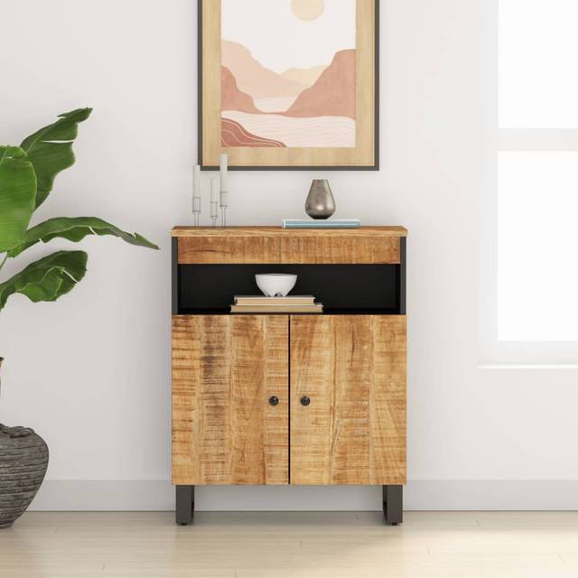 Gurveen 33cm Wide Solid Wood Sideboard - Mango (75cm H X 60cm W X 33cm D)