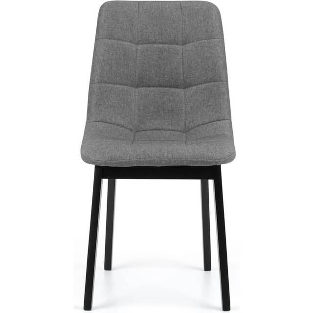 Julian Bowen Hayden Set of 4 Grey Linen Panelled Dining Chairs - Black