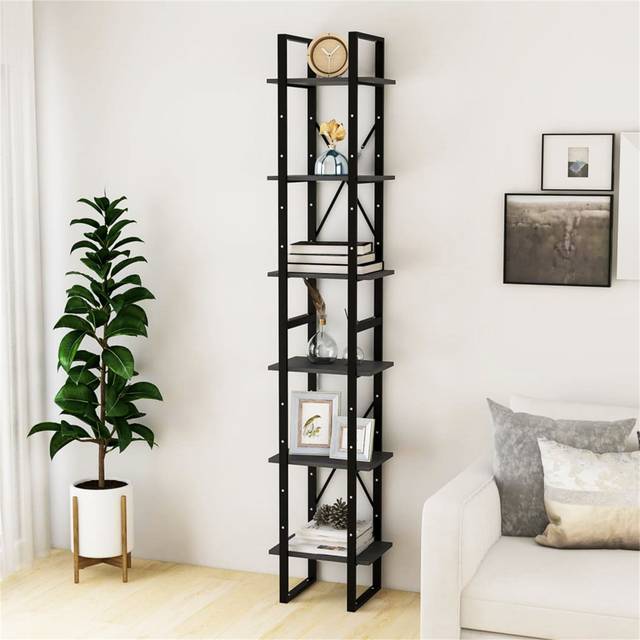 High Cabinet Ladder Bookcase - Grey (210cm H X 40cm W X 30cm D)