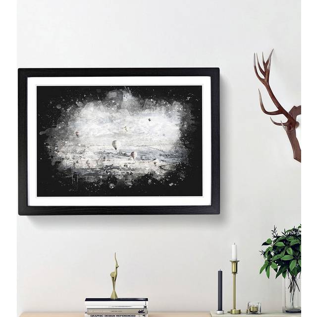 Hot Air Balloons over Turkey - Picture Frame Graphic Art Print - Black Framed (62cm H x 87cm W x 2cm D)