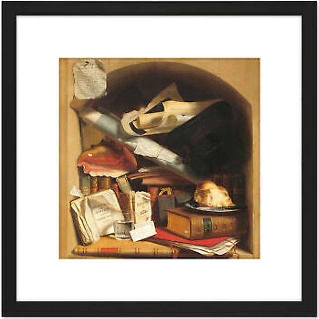 Painting King Poor Artist's Cupboard 8X8 Inch Square Wooden Framed Wall Art Print Picture with Mount - Black - One Size