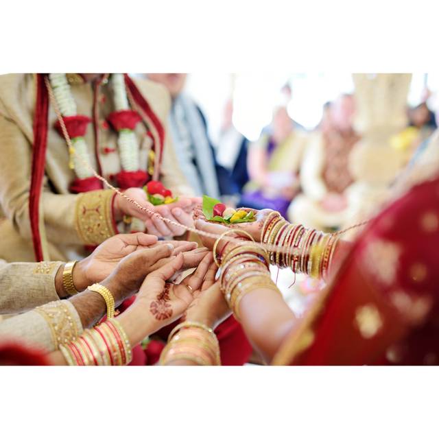 Hindu Wedding Ceremony - Wrapped Canvas Photograph (51cm H x 76cm W x 3.8cm D)
