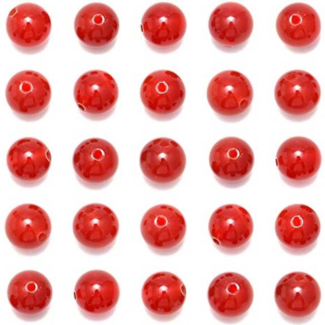 NCB 100pcs 8mm Carnelian Beads Natural Semi Precious Beads Round Smoot