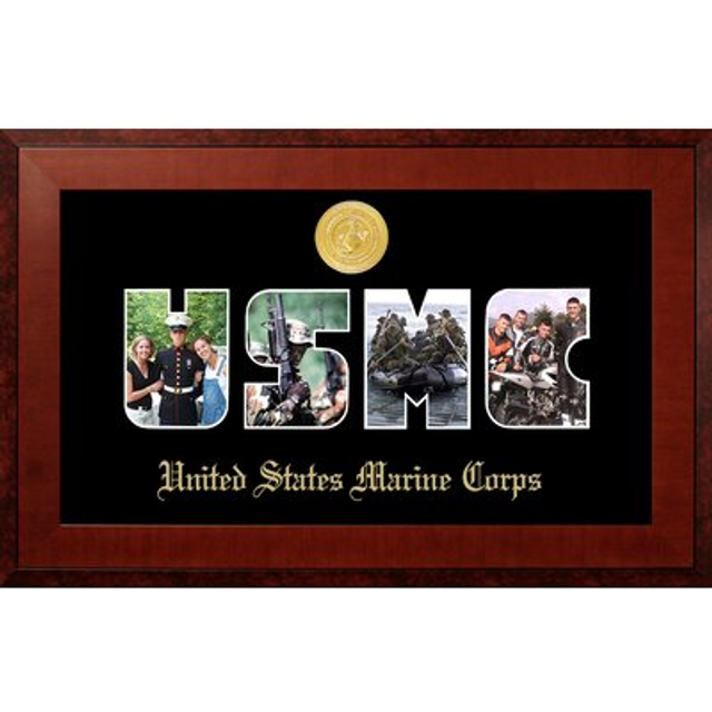 Campus Images MASSHO001S Patriot Frames Marine Collage Photo Honors Mahogany Frame with Gold Medallion