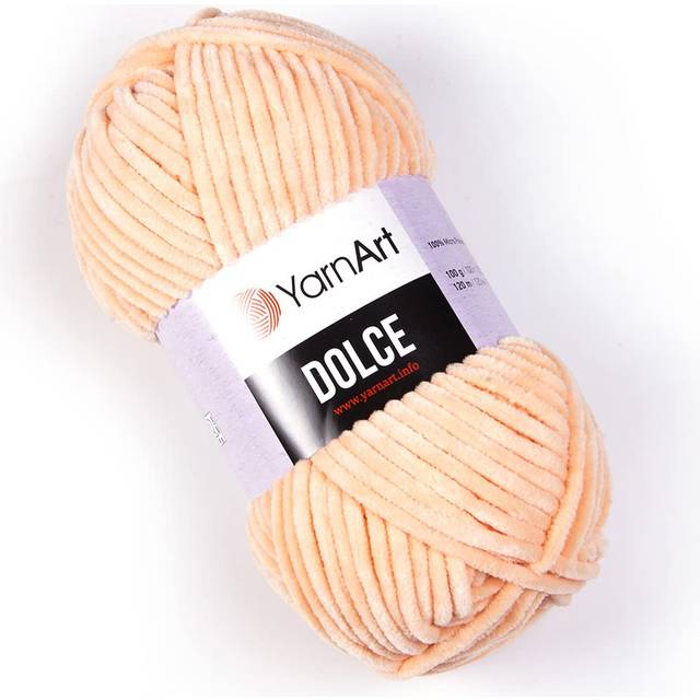 Yarn Art Dolce Yarn 100% MicroPolyester Velvet Blanket Amigurumi Super Bulky :6 Baby Chenille Yarn (1 Skein  773-LIGHT TAN)