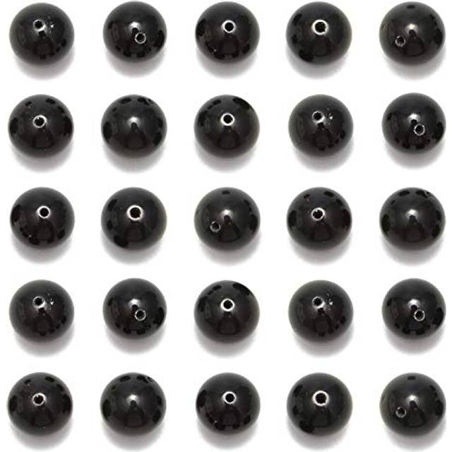 NCB 100pcs Original Natural Stone Beads Gemstone Round Loose Beads 6mm 8mm 10mm (Black Obsidian  8mm 100Beads)