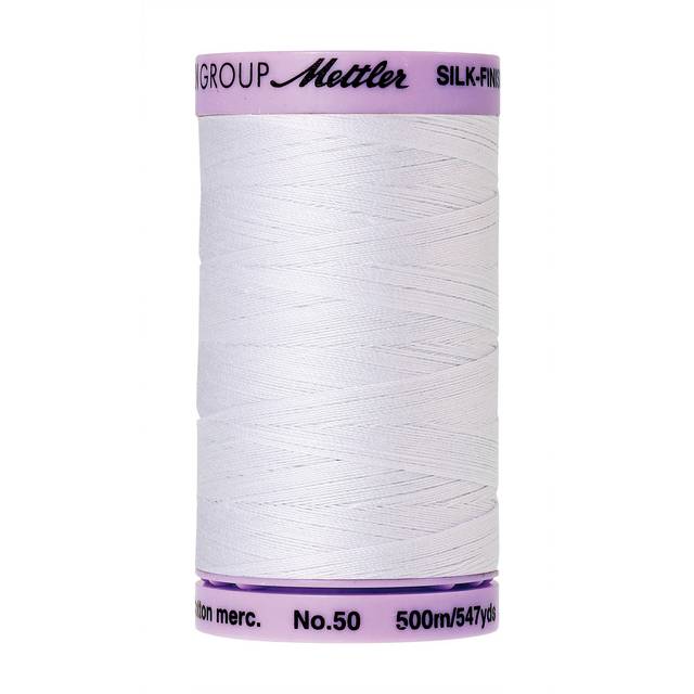 Mettler Silk-Finish Solid Cotton Thread  547 yd/500m  White