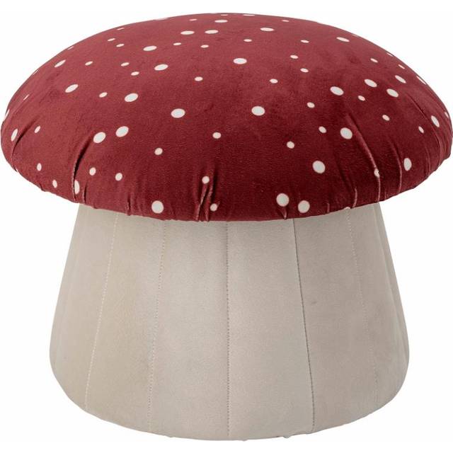 Bloomingville - Lue Sittpuff / Fotpall Ø37 Cm - Röd