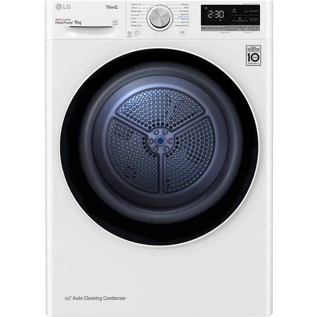 LG FDV709W 9kg Eco Hybrid Heat Pump Condenser Tumble Dryer - WHITE