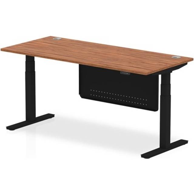 Air 1800x800 Height Adjustable Desk Walnut CP Black Leg Modesty Panel