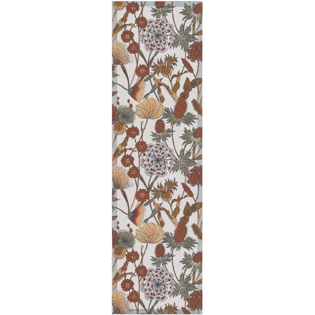 Ekelund Linneväveri Autumn table runner 35x120 cm Brown-red