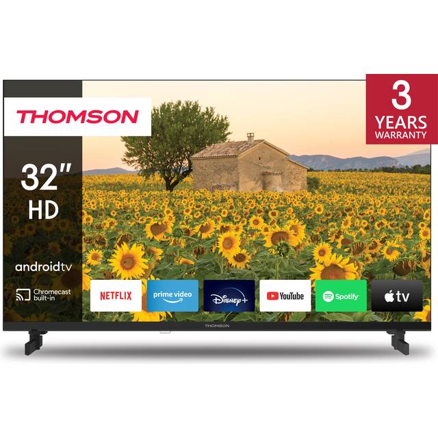 THOMSON 32 Tum (80 cm) LED HD Smart Android TV, Google Assistant, Wi-Fi, Dolby Digital, Bluetooth, Triple-Tuner (Kabel/Satellit/Antenn), HDMI, CI+, A+ Panel - 32HA2S13
