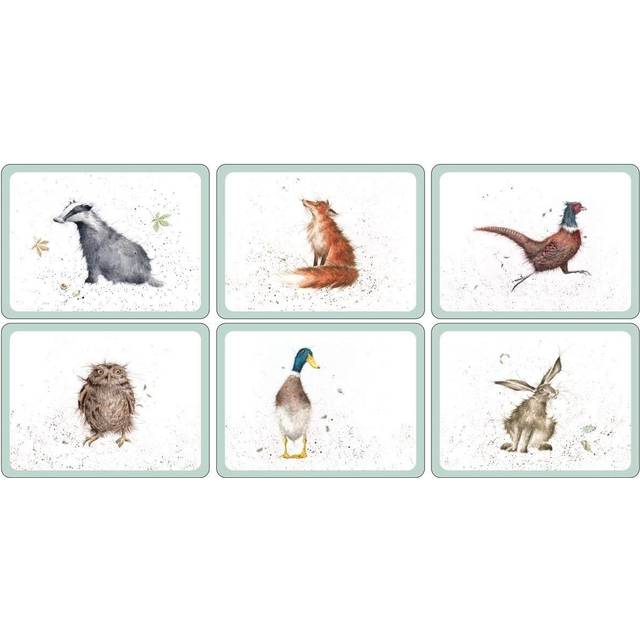 Classic Wrendale Designs - Placemat Set - White (30.5cm W X 23cm L)