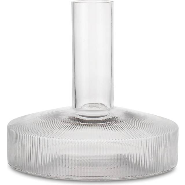 Ferm Living - Ripple Wine Carafe - klar/H x Ø 17,5x18,5cm/1,1L/jedes Stück ein Unikat - clear (17.5 x 18.5 x 18.5 x &#8960;18.5cm)