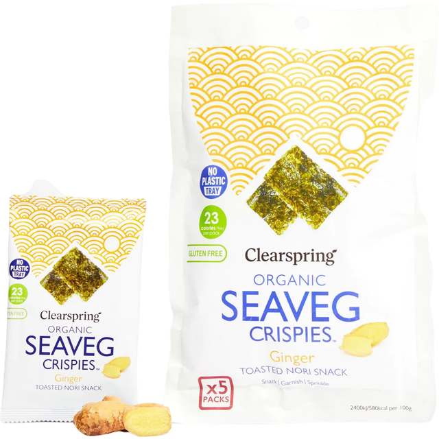 Clearspring Ltd. Organic Seaveg Crispies Multipack - Ginger 20g