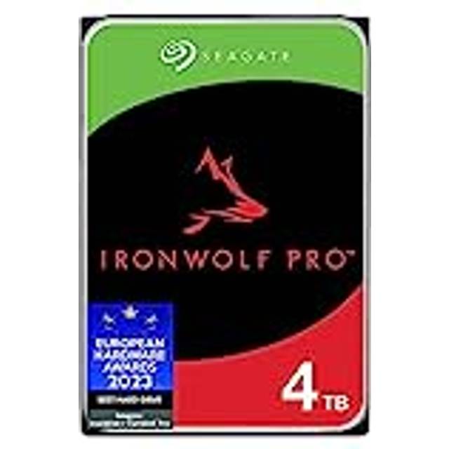 Seagate IronWolf Pro 4 TB, intern NAS HDD i företagsklass, CMR, 3.5”, SATA 6Gb/s, 7200RPM, 256MB Cache för RAID-NAS, räddningstjänster, Frustrationsfri paketering (ST4000NTZ01)