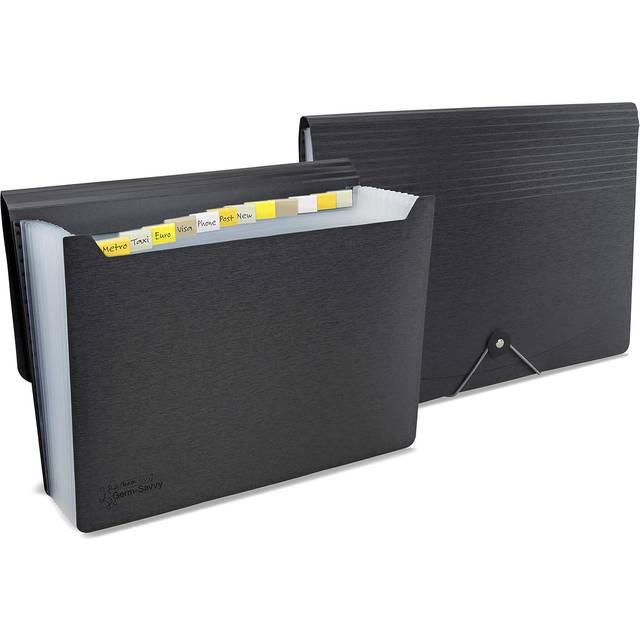 Rapesco Antibacterial 13 Part A4 Expanding File Polypropylene Black