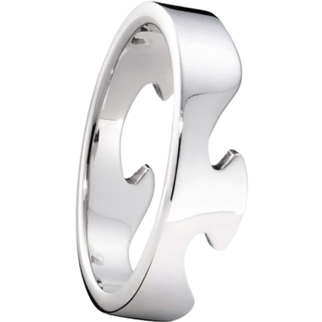 Ring fusion end vitguld