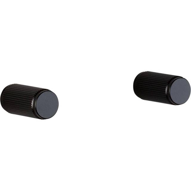 Buster + Punch Hardware Linear Knurled Furniture Knob Set In Black