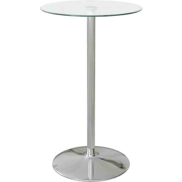 Round Bar Table with Tempered Glass Top Clear 2 Seater