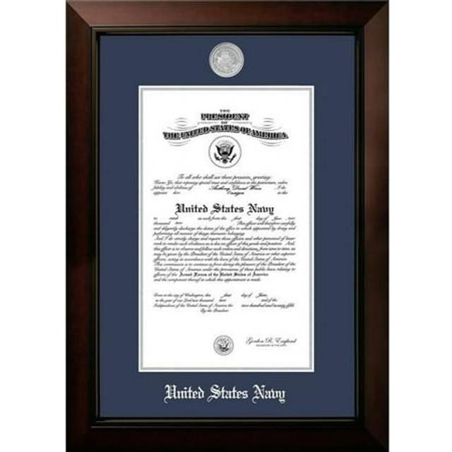 Campus Images NACLG00211x14 11 x 14 in. Patriot Frames Navy Certificate Legacy Black Cherry Frame with Silver Medallion