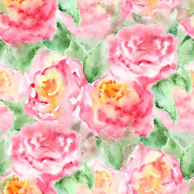 Stacyville Watercolor Tea Rose by Silmairel - Print (122cm H x 122cm W x 3.8cm D)