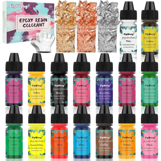 Epoxy Resin Pigment - 16 Color Liquid Translucent Epoxy Resin Colorant  Highly Concentrated Epoxy Resin Dye for DIY Jewelry Making  AB Resin Coloring