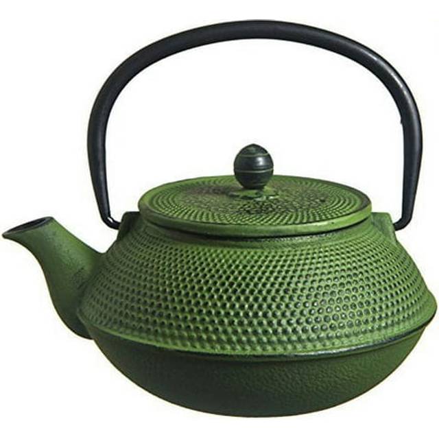 M.V. Trading T7003 Cast Iron Teapot  21-Ounce  Green Hobnail