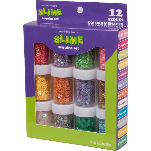 Maddie Rae's Sequins  Set of 12 (20g ea) Assorted Jars w Iridescent Co