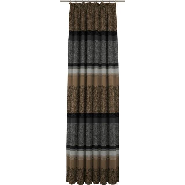 World Menagerie Rossett Pinch Pleat Room Darkening Single Curtain Grey / Brown 132cm Width x 225cm Drop