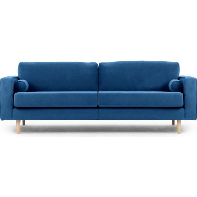 Boubacar 240cm Velvet Recessed Arm Sofa - Brown (85cm H X 240cm W X 95cm D)