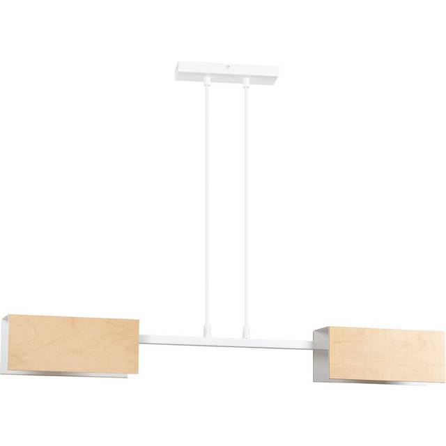 Canaria 2-Light Unique/Statement Square/Rectangle Pendant - White (10cm H X 86cm W X 10cm D)