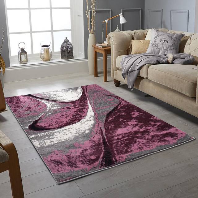 Metro Cepeda Dhurrie Violet/Grey Rug Purple Rectangle 160 x 230cm