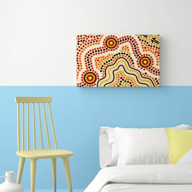 Aboriginal Australian Sands Ethnic - Wrapped Canvas Graphic Art Print (50.8 cm H x 81.3cm W)