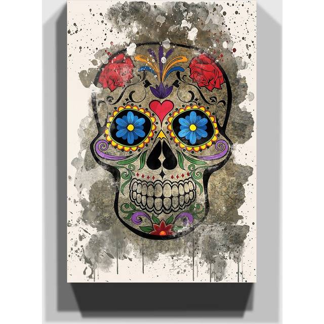 'Sugar Skull Tattoo (4)' Painting on Canvas (76cm H x 50cm W)