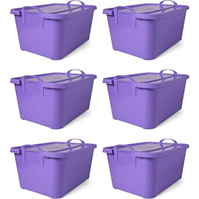 Life Story Purple Stackable Closet Organization Storage Box  55 Quart (6 Pack)