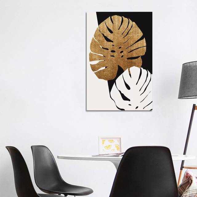 Monstera Leafs by Kubistika - Wrapped Canvas Painting (101.6cm H x 66.04cm W x 3.81cm D)