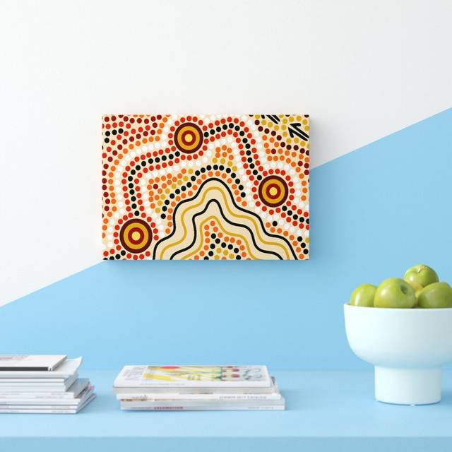 Aboriginal Australian Sands Ethnic - Wrapped Canvas Graphic Art Print (35.6 cm H x 50.8 cm W)