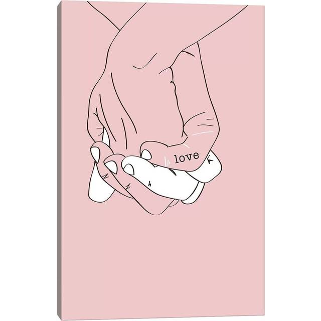 Hand in Hand by Kubistika - Wrapped Canvas Art Prints (30.48cm H x 20.32cm W x 1.91cm D)