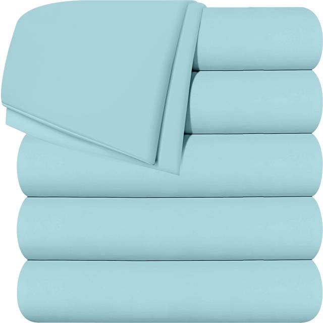 Utopia Bedding Flat Sheets  Pack of 6  Soft Brushed Microfiber Fabric  Shrinkage  Fade Resistant Top Sheets  Easy Care Que